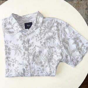 Rails Linen Blend Floral Short Sleeve Button Down Shirt Size XXL